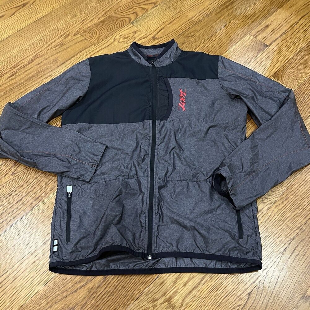 Zoot Black / Gray‎ Long Sleeve Vented Packable Windbreaker Jacket Size Medium